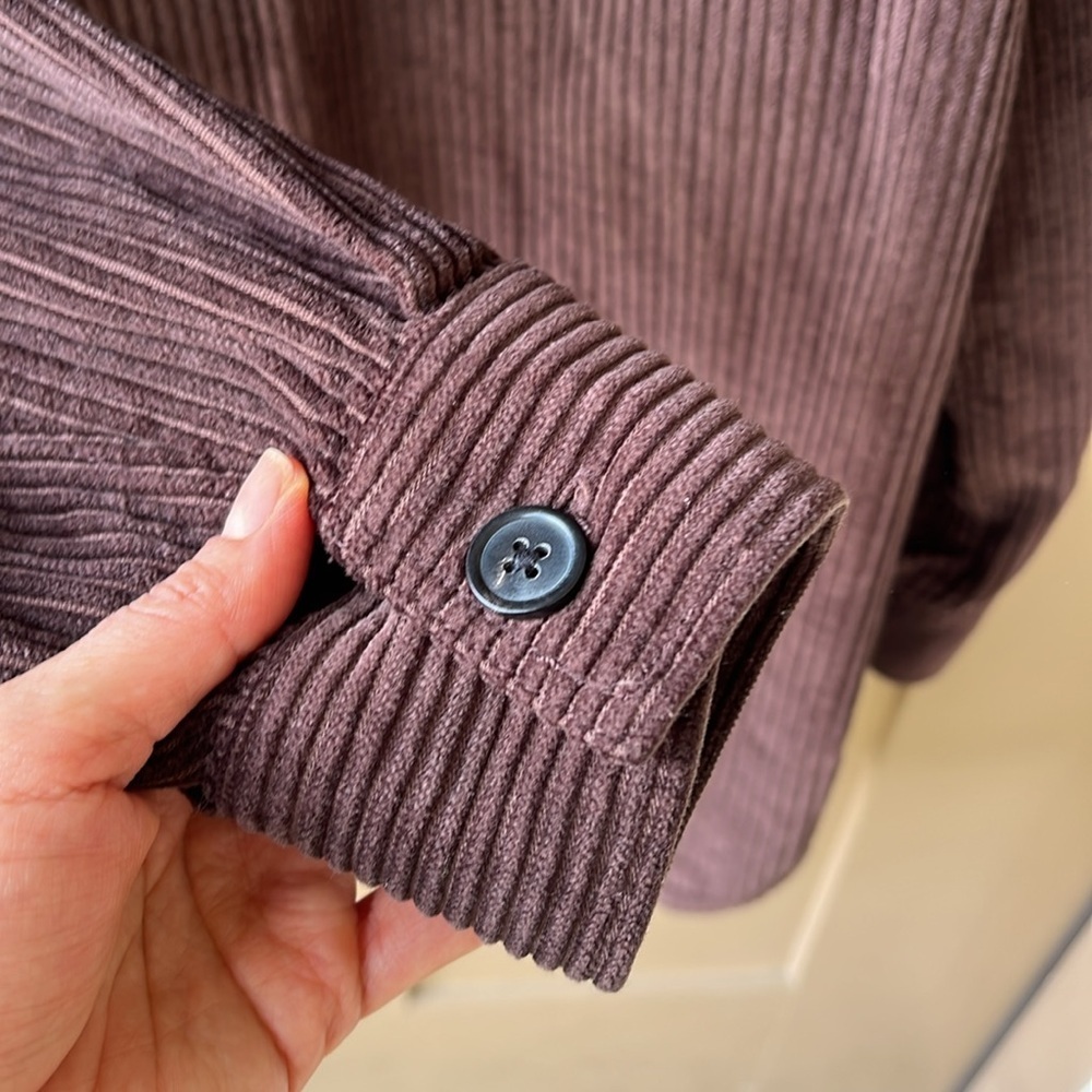 Aritzia the Group by Babaton Sz S Graydon Shirt Corduroy Rich Mocha Brown - Picture 7 of 12